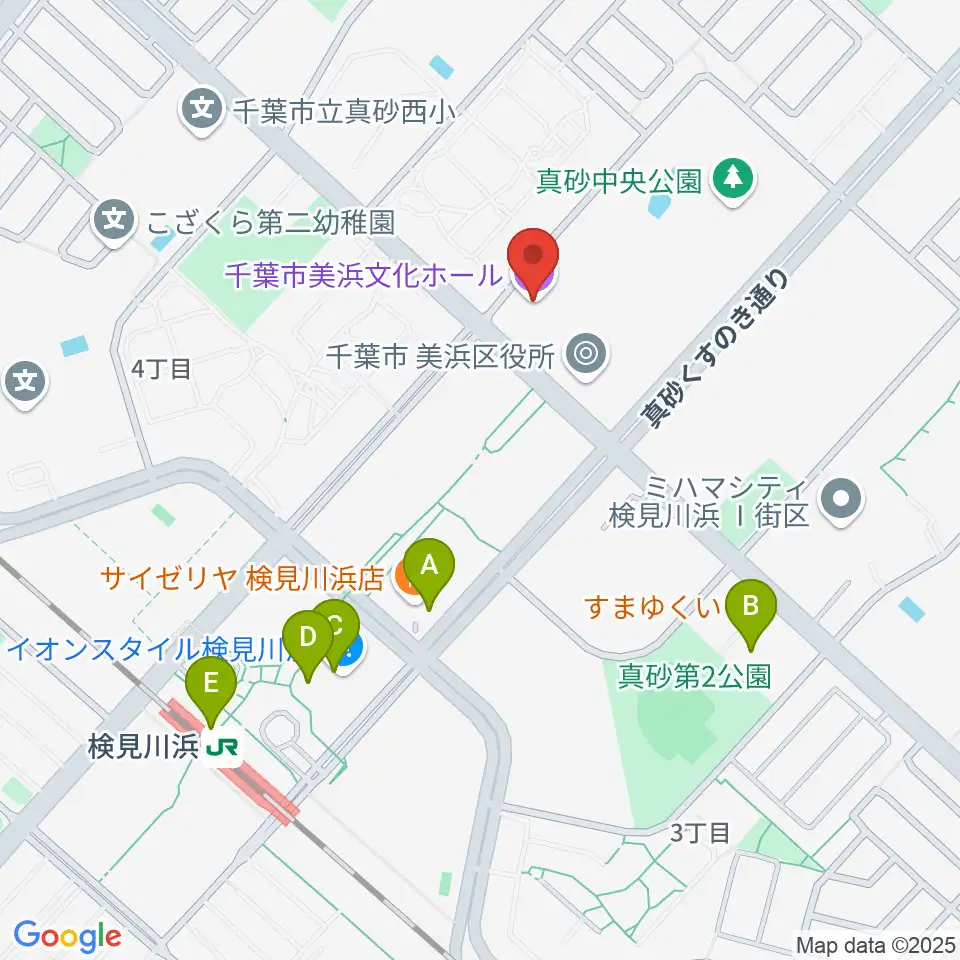 千葉市美浜文化ホール周辺のカフェ一覧地図