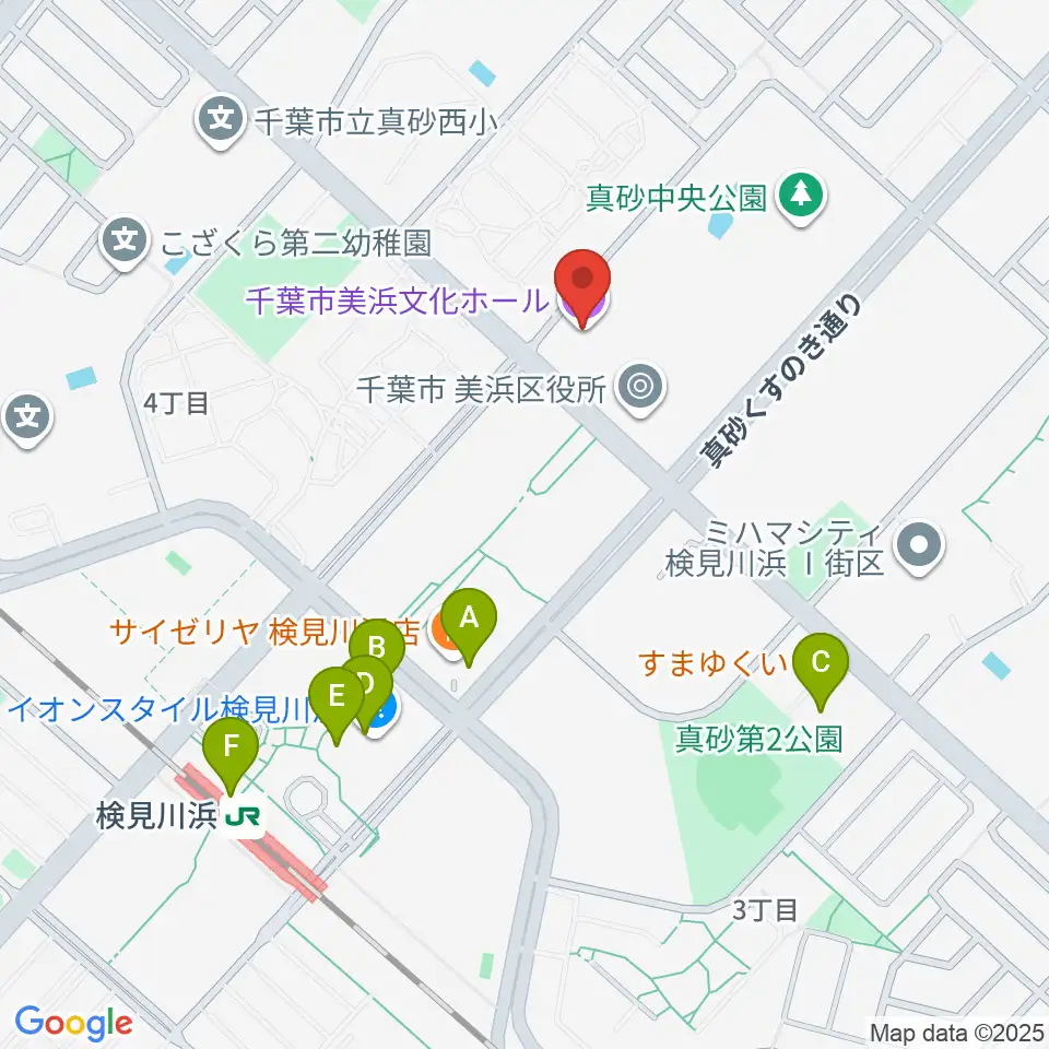 千葉市美浜文化ホール周辺のカフェ一覧地図
