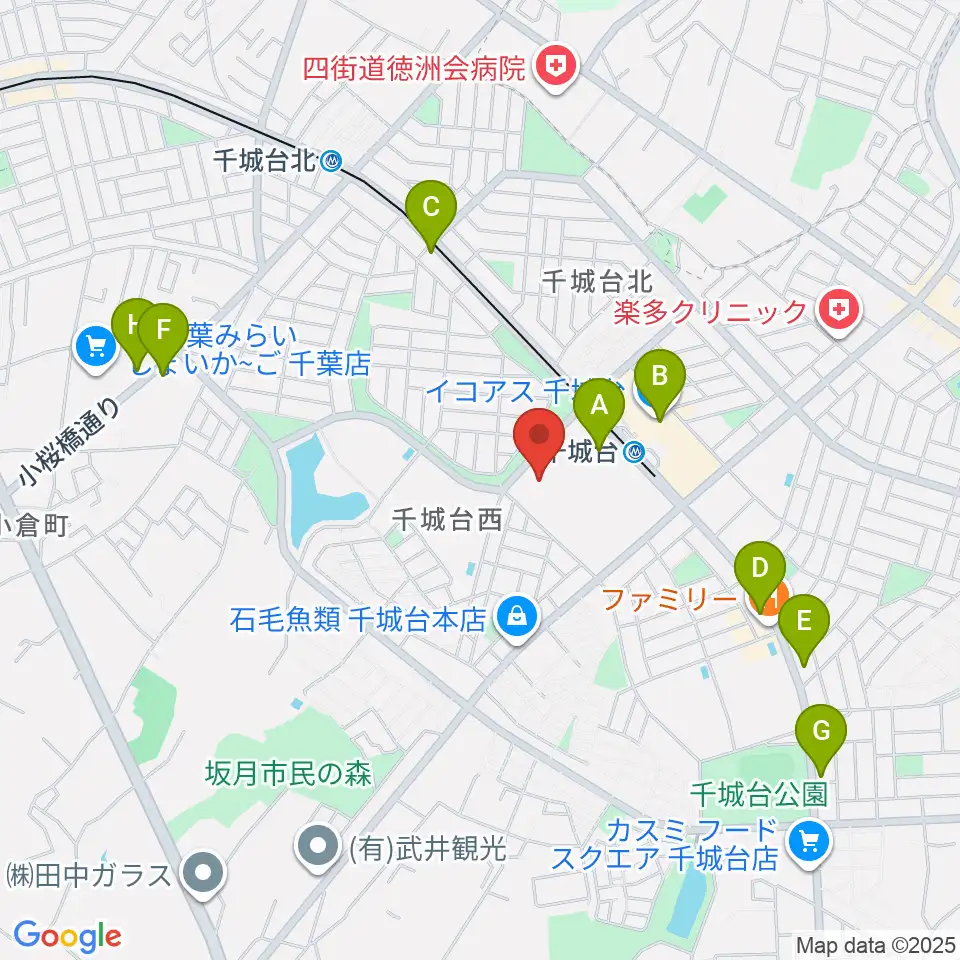 千葉市若葉文化ホール周辺のカフェ一覧地図