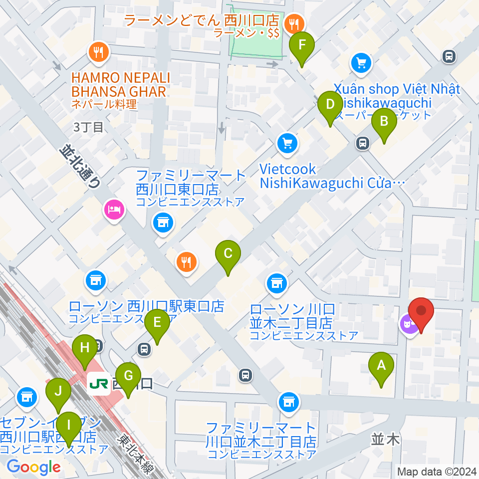 西川口Hearts周辺のカフェ一覧地図