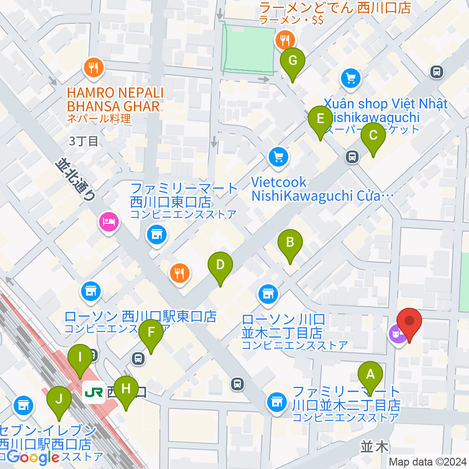 西川口Hearts周辺のカフェ一覧地図