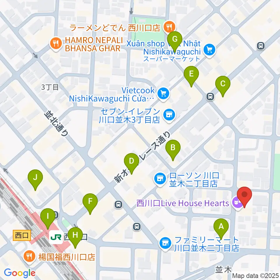 西川口Hearts周辺のカフェ一覧地図