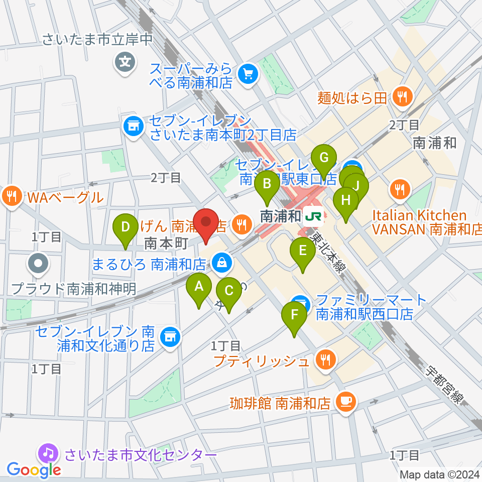 宮内家周辺のカフェ一覧地図