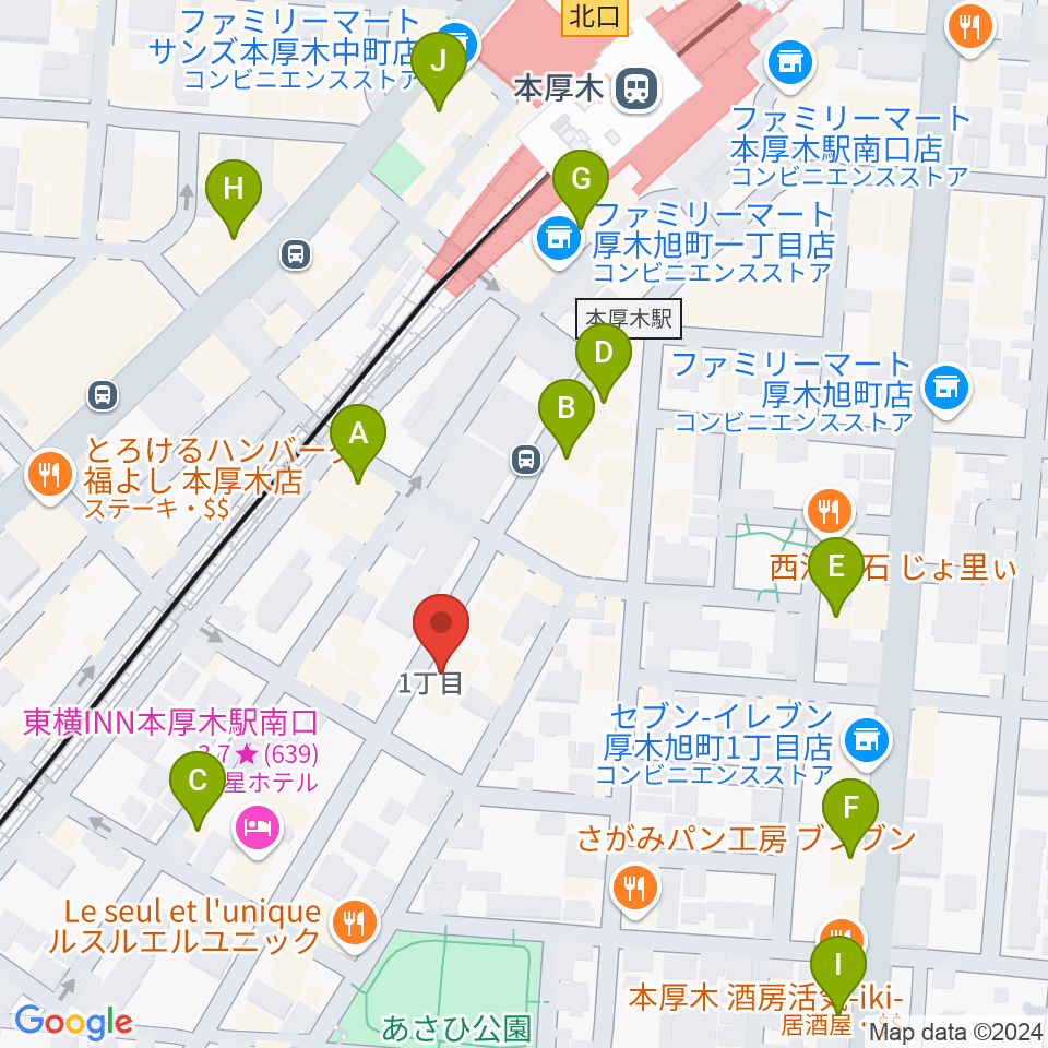 サンダースネイクアツギ周辺のカフェ一覧地図