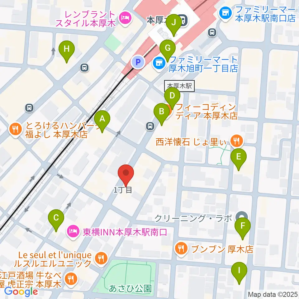 サンダースネイクアツギ周辺のカフェ一覧地図
