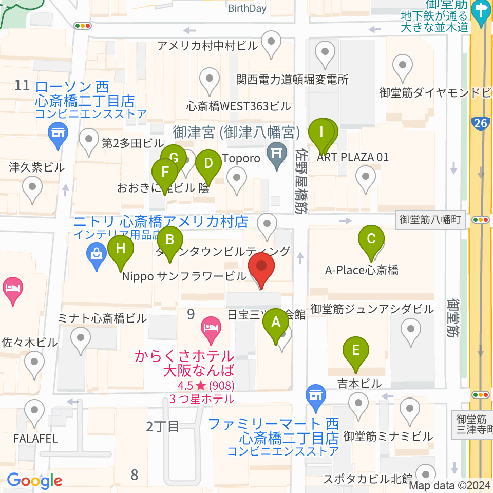 Bar菩南座（ぼなんざ）周辺のカフェ一覧地図