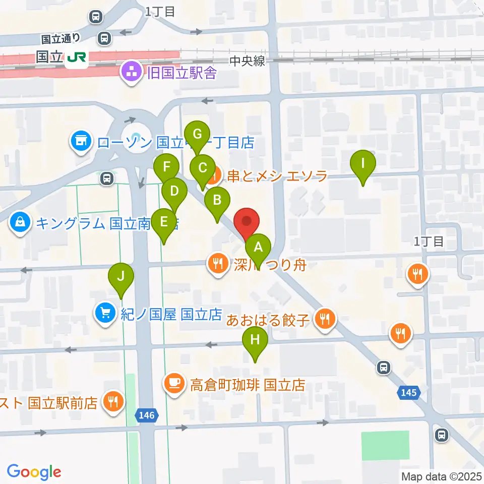 ハーバーライト周辺のカフェ一覧地図