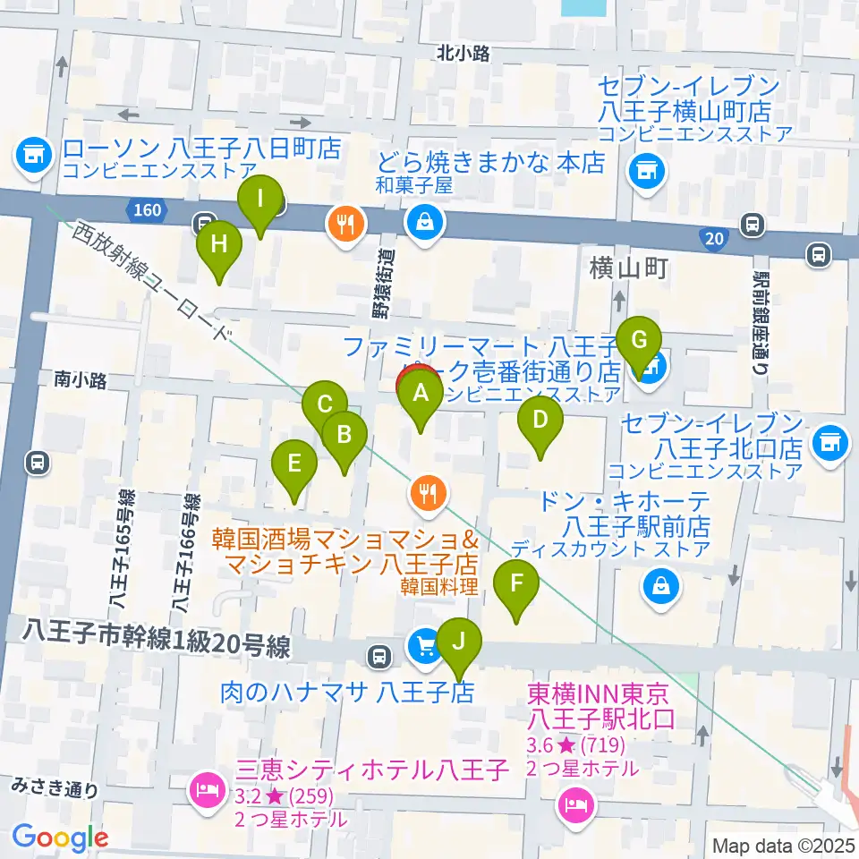 びー玉周辺のカフェ一覧地図