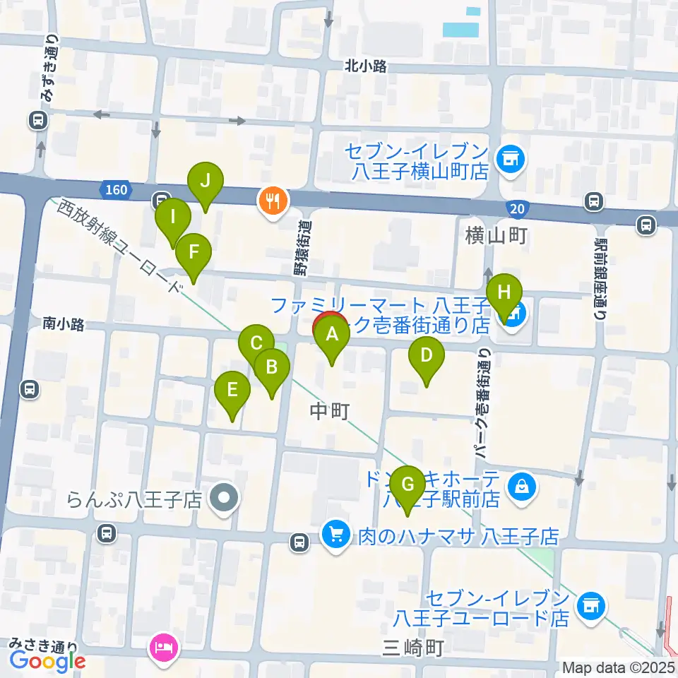 びー玉周辺のカフェ一覧地図