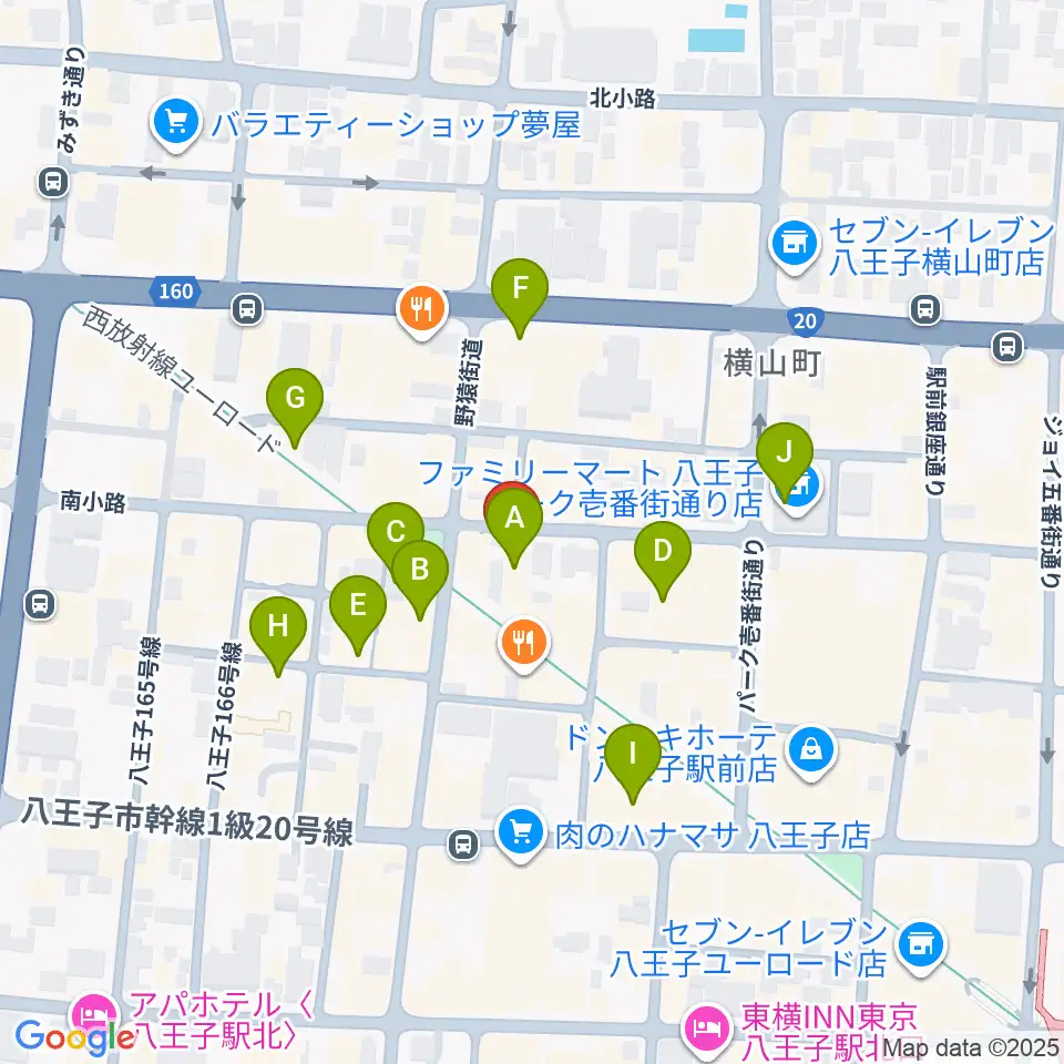 びー玉周辺のカフェ一覧地図