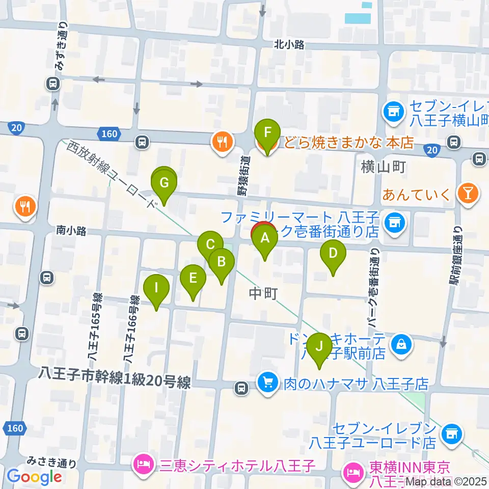 びー玉周辺のカフェ一覧地図