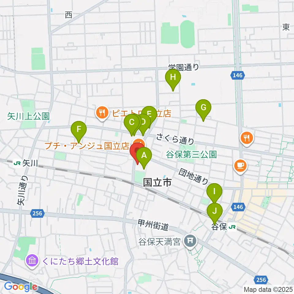 FSXホール周辺のカフェ一覧地図