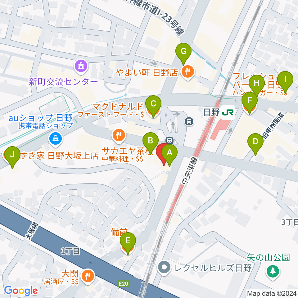 SoulK周辺のカフェ一覧地図