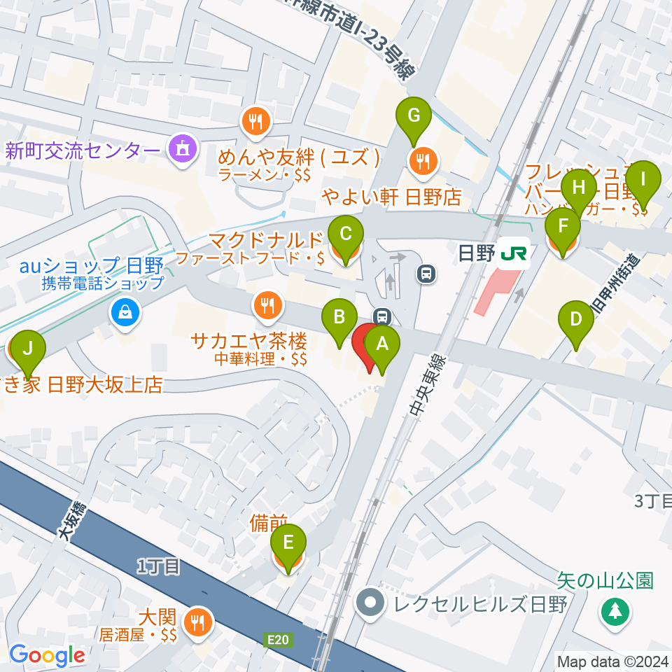 SoulK周辺のカフェ一覧地図