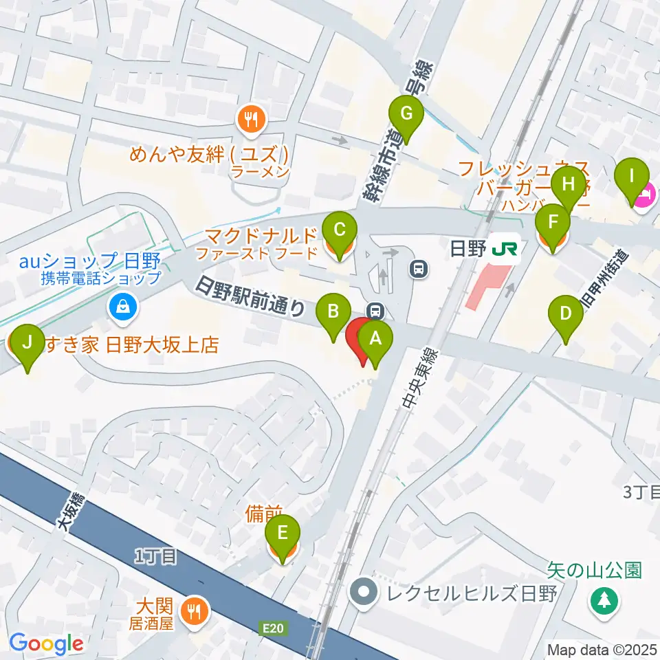 SoulK周辺のカフェ一覧地図