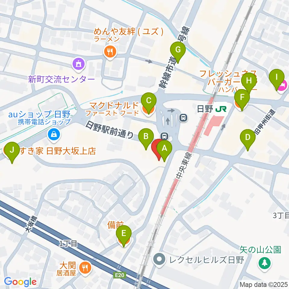 SoulK周辺のカフェ一覧地図