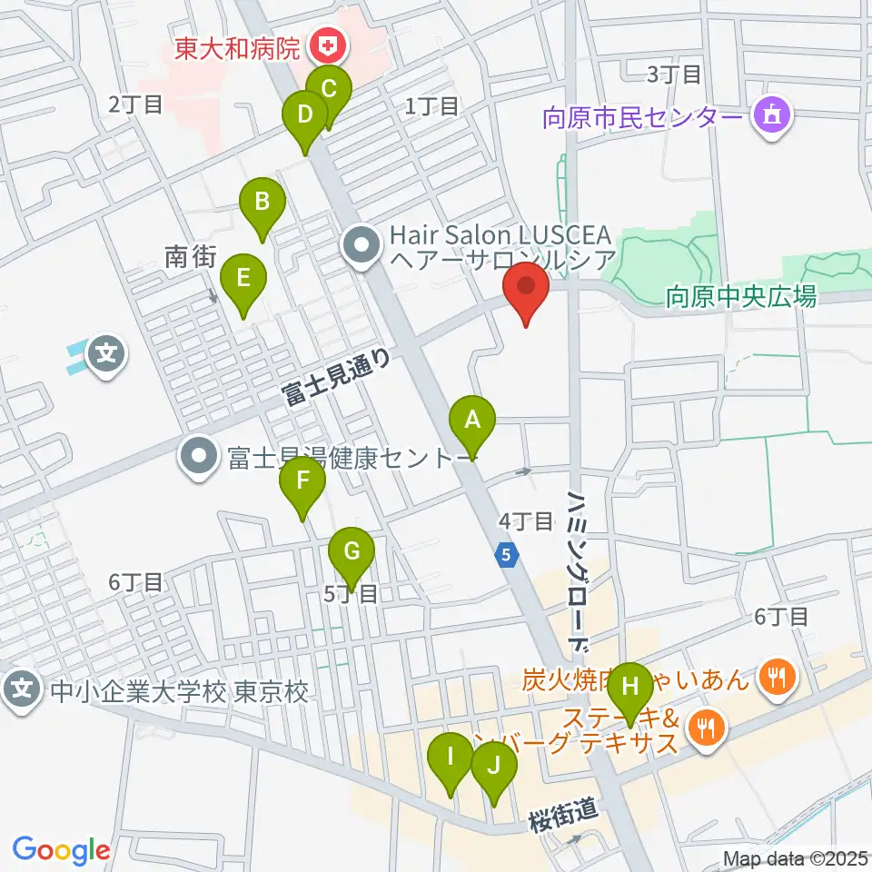 東大和市民会館ハミングホール周辺のカフェ一覧地図