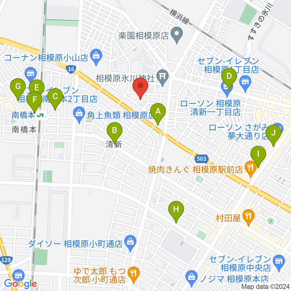 ベルベットルームスタジオ周辺のカフェ一覧地図