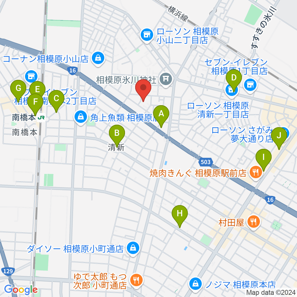 ベルベットルームスタジオ周辺のカフェ一覧地図