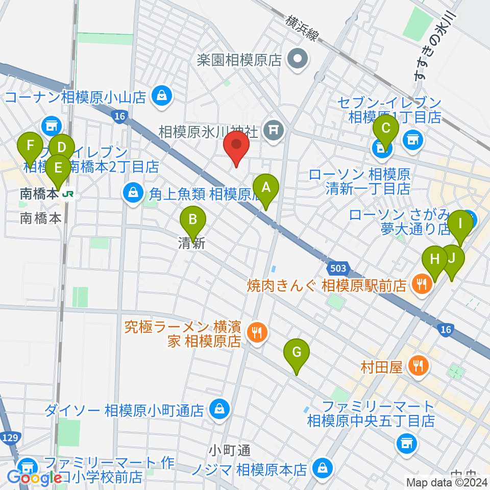 ベルベットルームスタジオ周辺のカフェ一覧地図