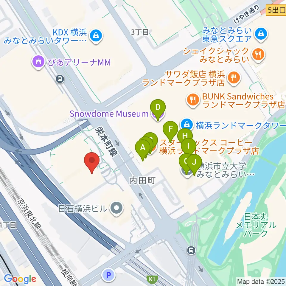 はまぎんホール ヴィアマーレ周辺のカフェ一覧地図