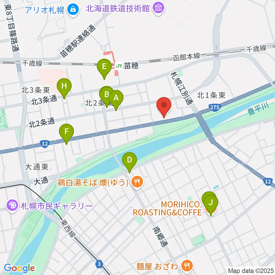 スタジオマグナム周辺のカフェ一覧地図