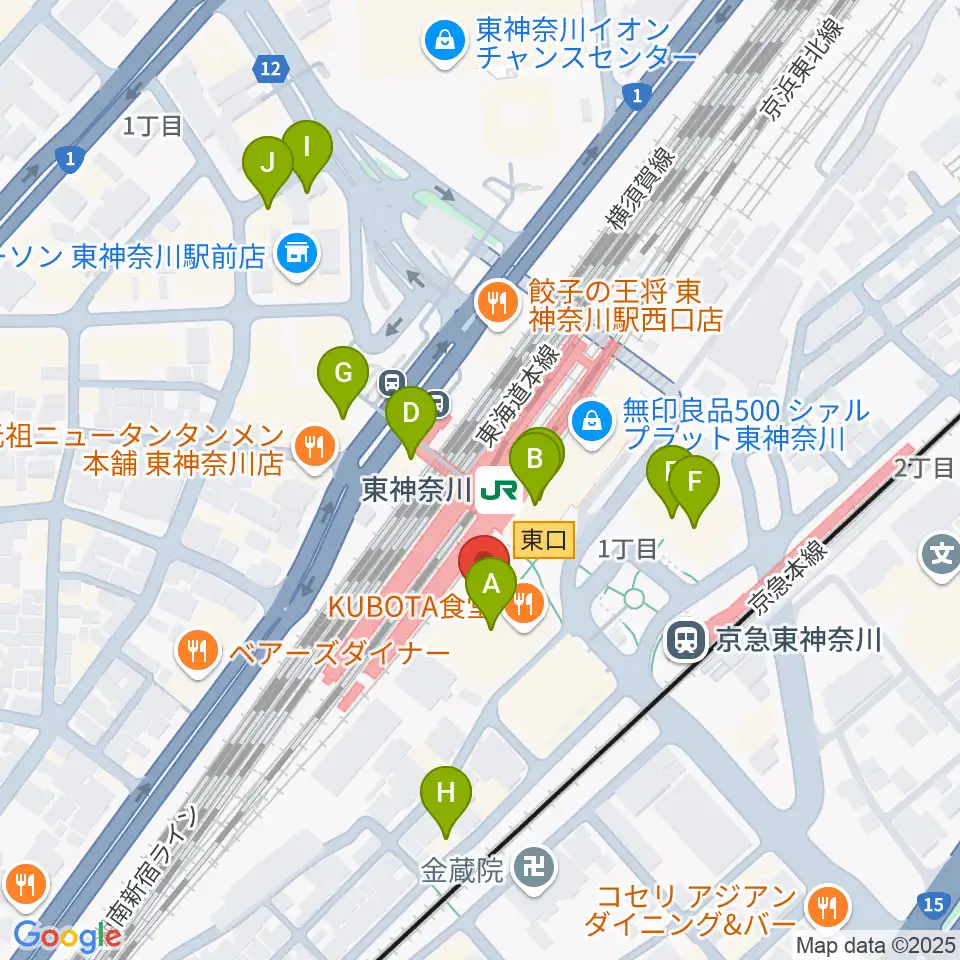 かなっくホール周辺のカフェ一覧地図
