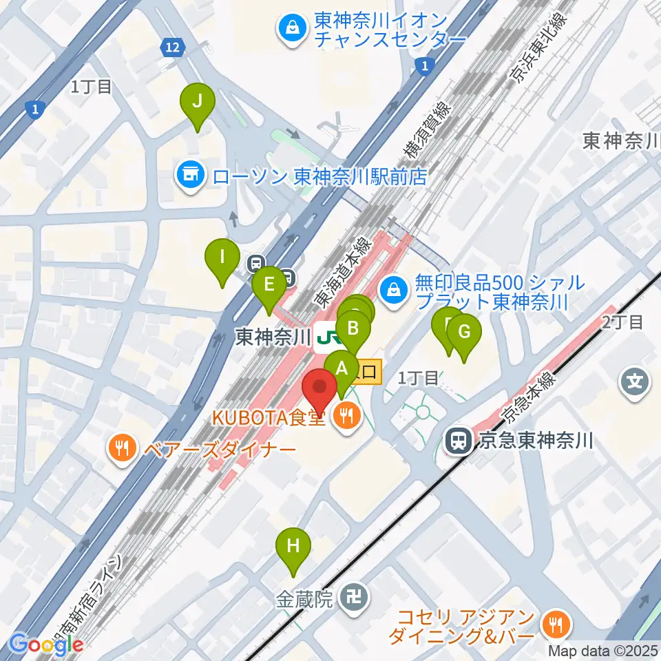 かなっくホール周辺のカフェ一覧地図