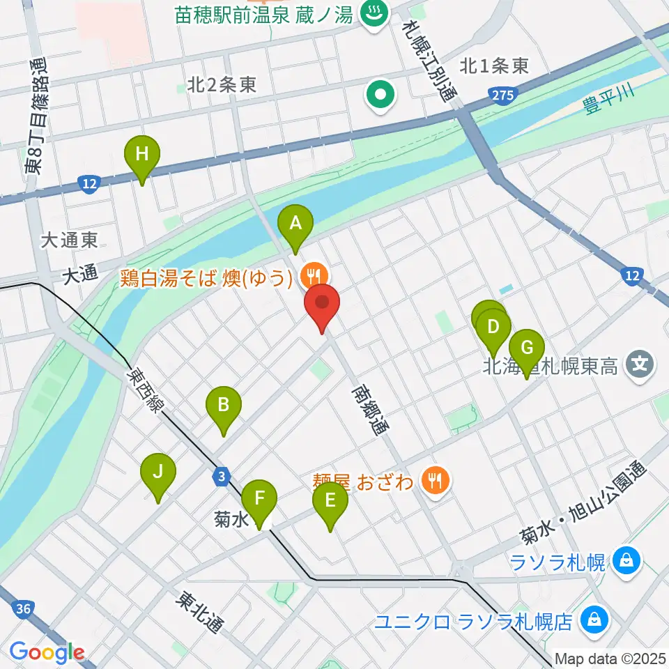 STUDIO BLUE-DUN周辺のカフェ一覧地図