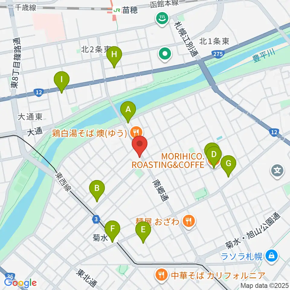 STUDIO BLUE-DUN周辺のカフェ一覧地図