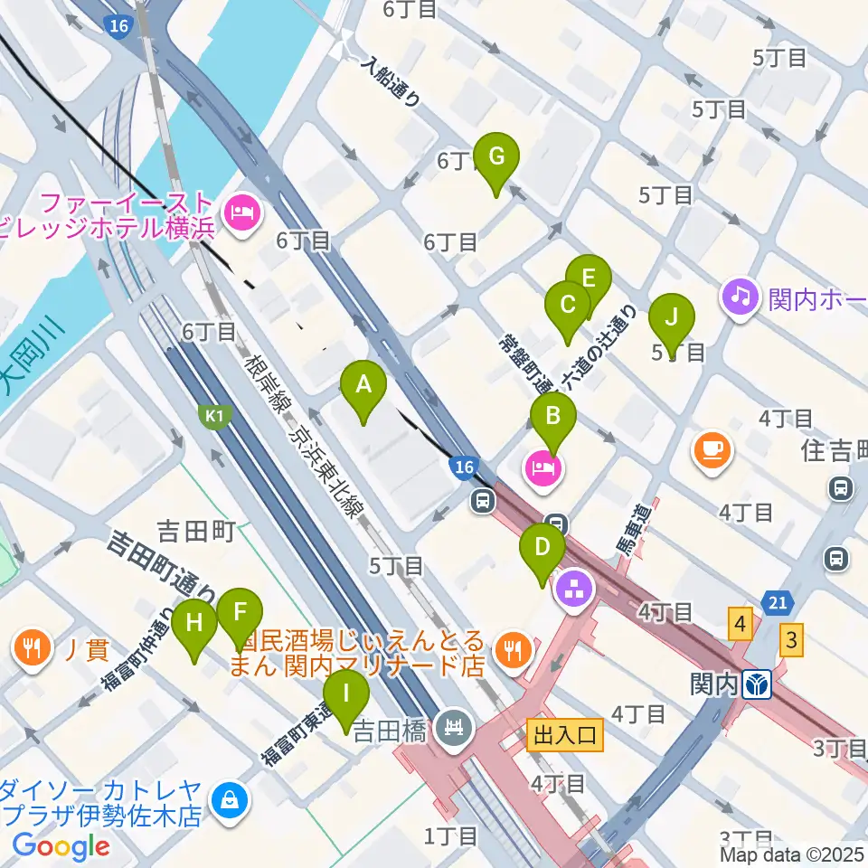R's TRIBECA周辺のカフェ一覧地図