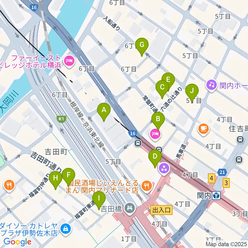 R's TRIBECA周辺のカフェ一覧地図