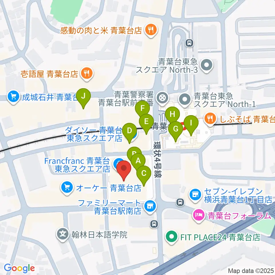 フィリアホール 横浜市青葉区民文化センター周辺のカフェ一覧地図