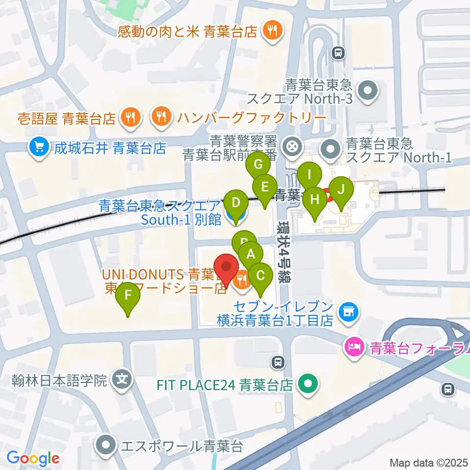 フィリアホール 横浜市青葉区民文化センター周辺のカフェ一覧地図