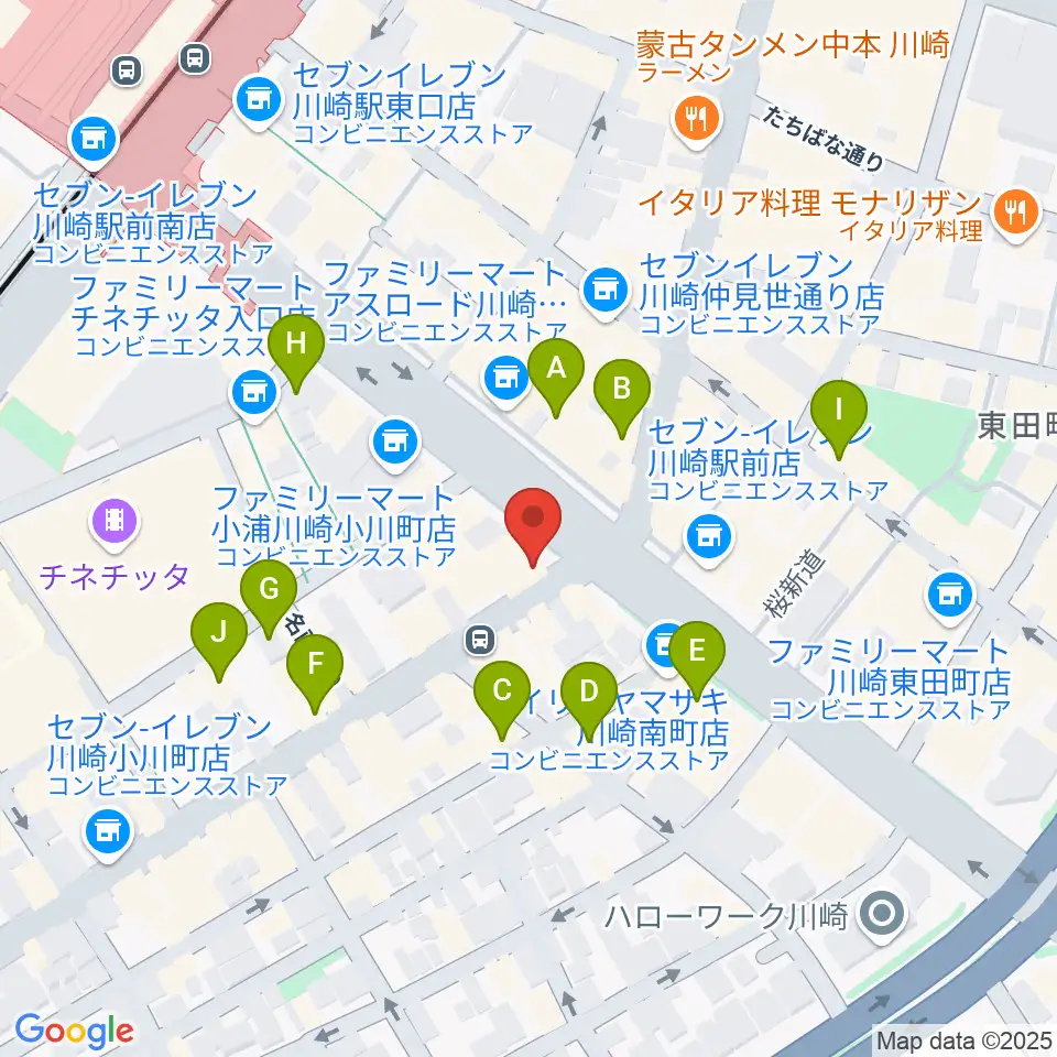 川崎セルビアンナイト周辺のカフェ一覧地図