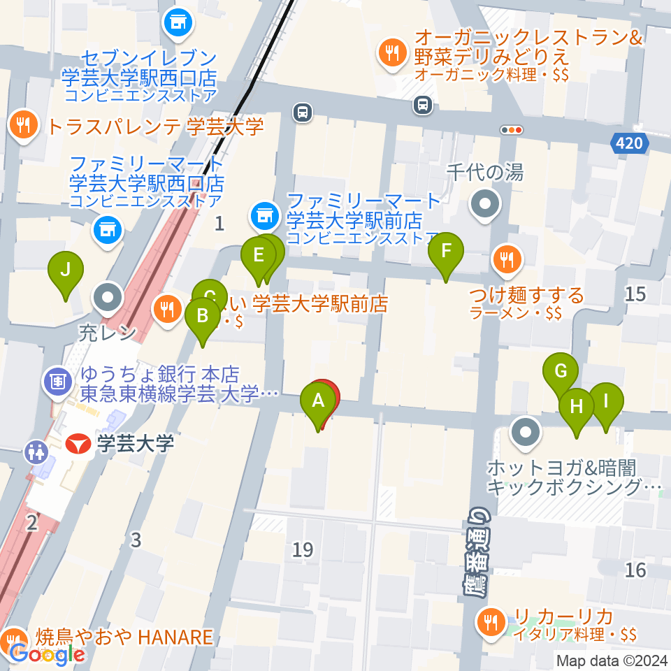 珈琲美学周辺のカフェ一覧地図