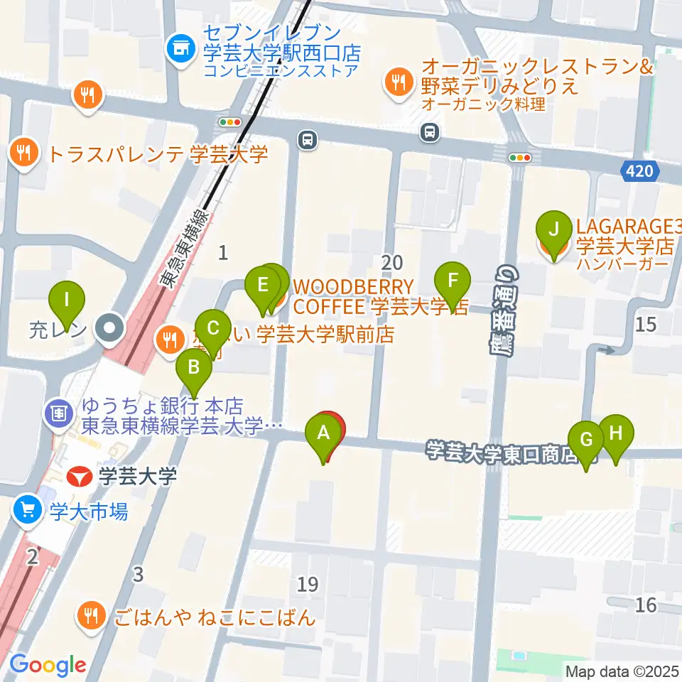珈琲美学周辺のカフェ一覧地図