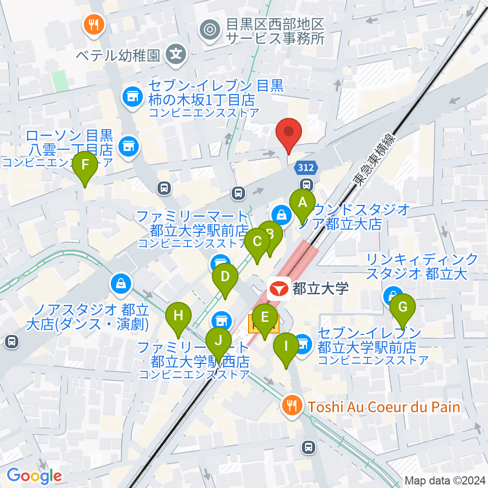 都立大学ジャミン周辺のカフェ一覧地図