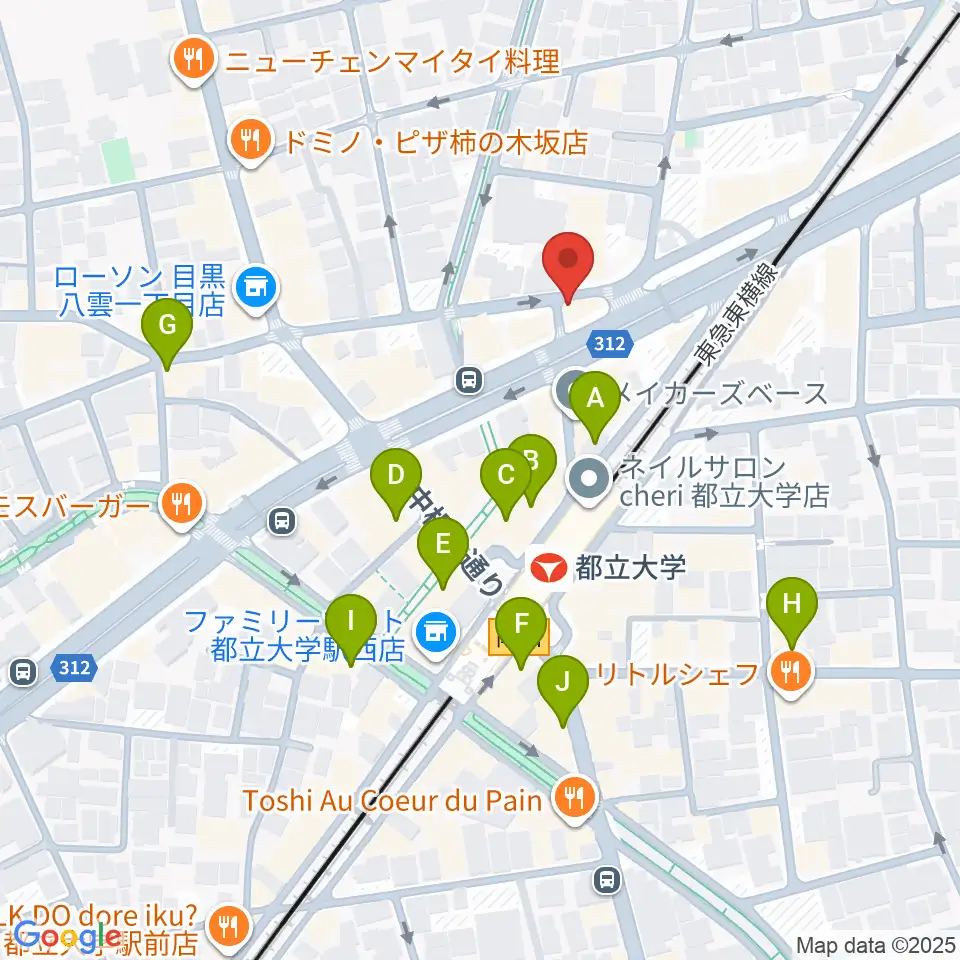 都立大学ジャミン周辺のカフェ一覧地図