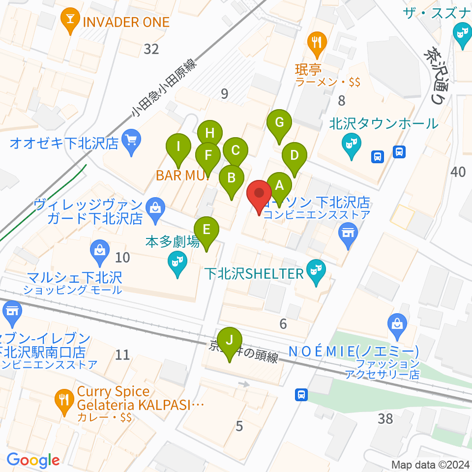 下北沢 music bar rpm周辺のカフェ一覧地図