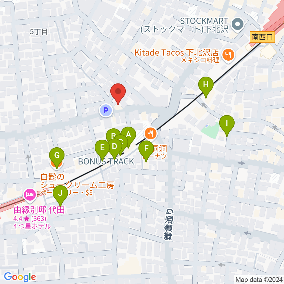 下北沢ボイスファクトリー周辺のカフェ一覧地図