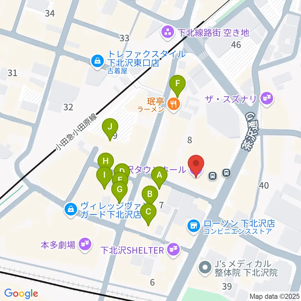 北沢タウンホール周辺のカフェ一覧地図