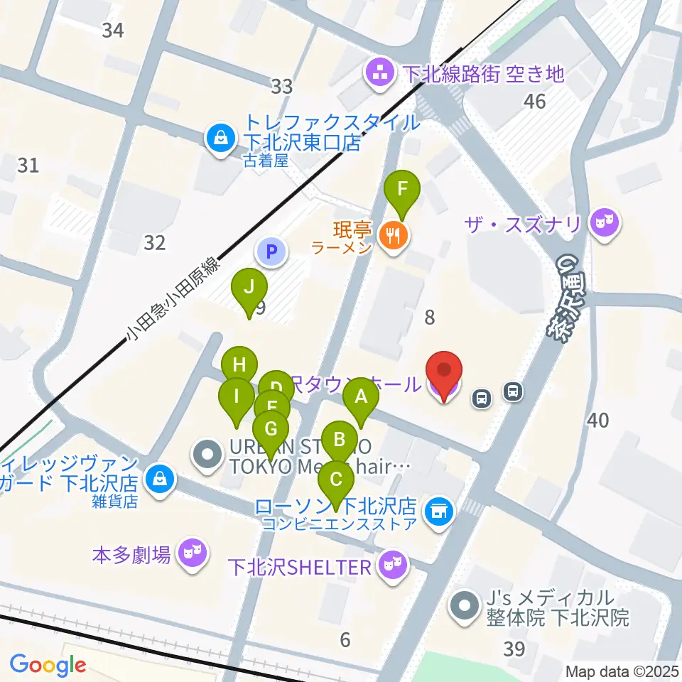 北沢タウンホール周辺のカフェ一覧地図