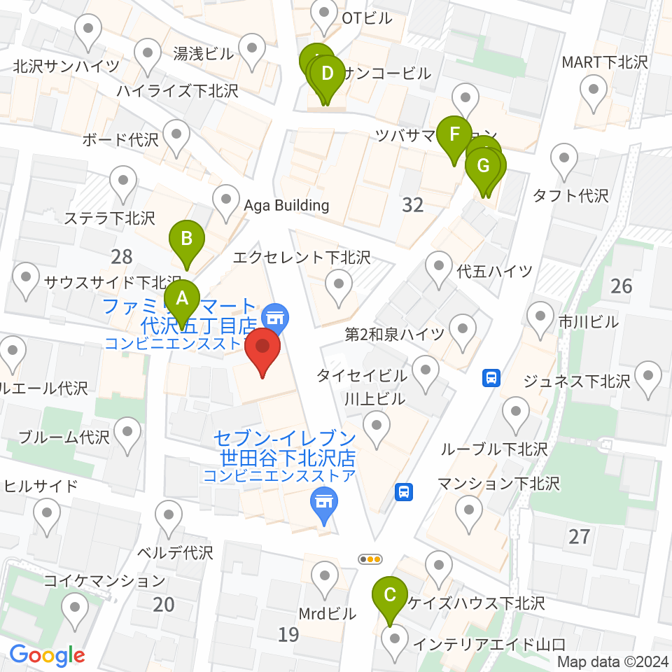 下北沢CLUB251周辺のカフェ一覧地図