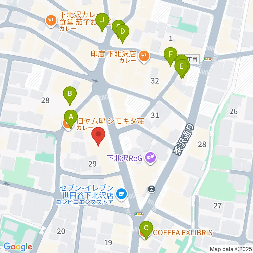 下北沢CLUB251周辺のカフェ一覧地図
