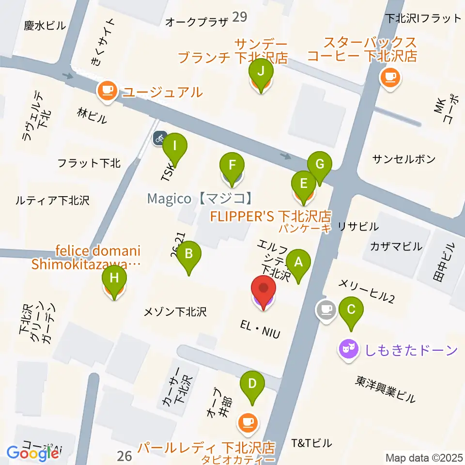 コムカフェ音倉周辺のカフェ一覧地図