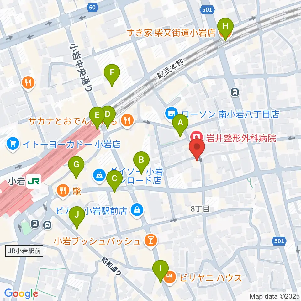 小岩COCHI周辺のカフェ一覧地図