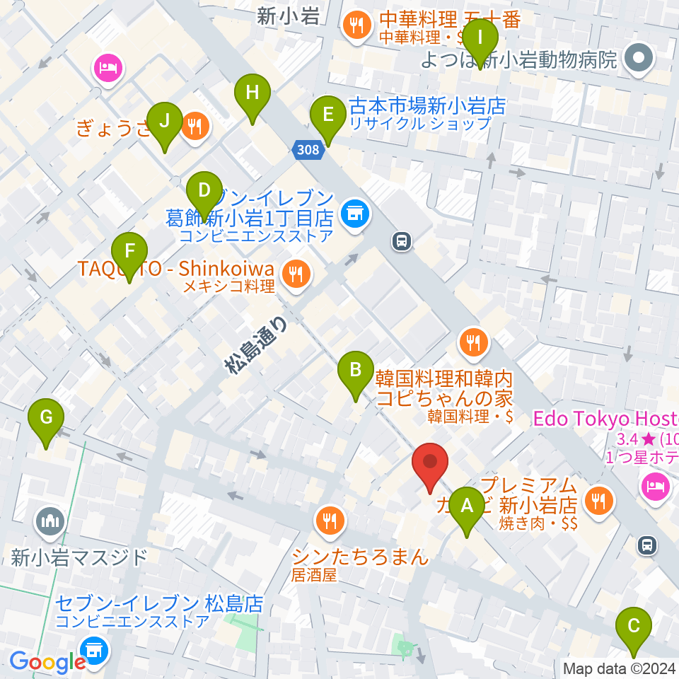 新小岩チッピー周辺のカフェ一覧地図