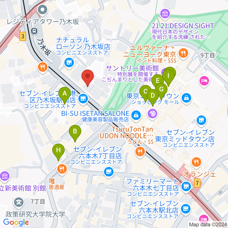 六本木オールオブミークラブ周辺のカフェ一覧地図