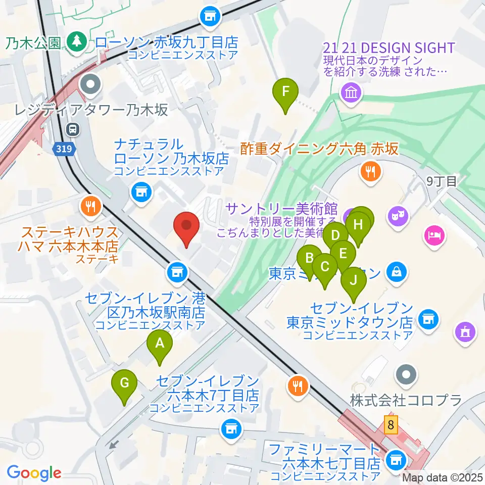 六本木オールオブミークラブ周辺のカフェ一覧地図